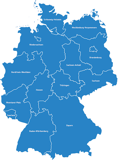 Illustration Deutschlandkarte blau Illustration Deutschlandkarte blau